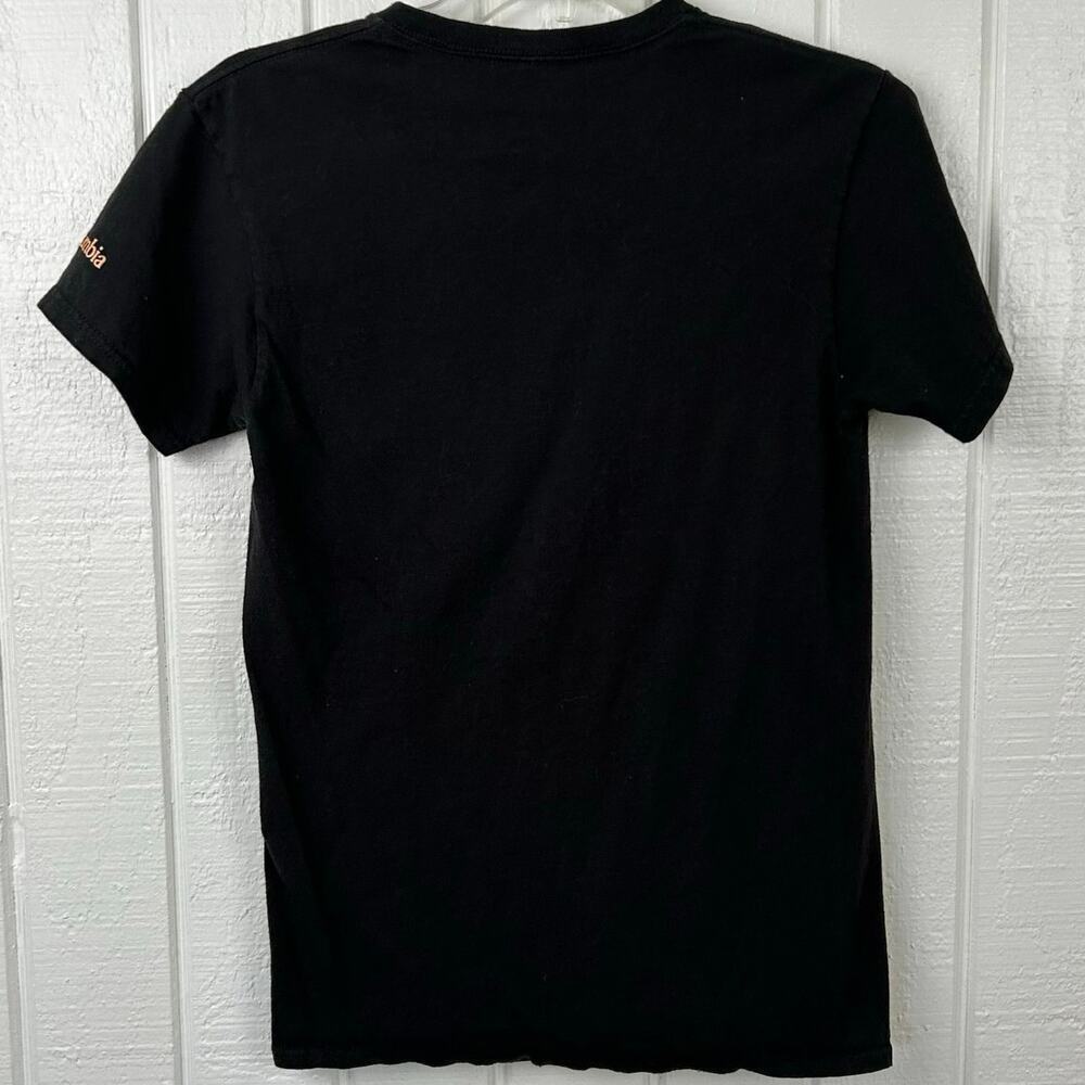 Columbia Logo Graphic Tee Outdoor Hiking Casual Shirt Black Men Small - Picture 4 of 4